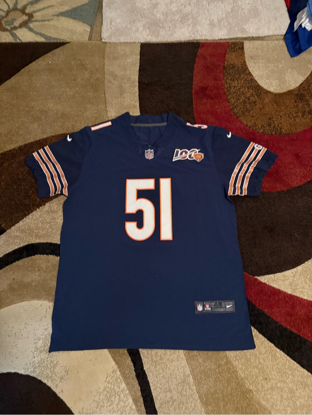 Chicago Bears 100th anniversary Dick Butkus football jersey size 48